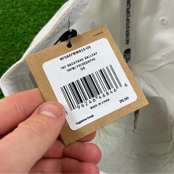 New The North Face Hat Adult One Size White Rainbow Pride Cap Adjustable Strap - Picture 5 of 6